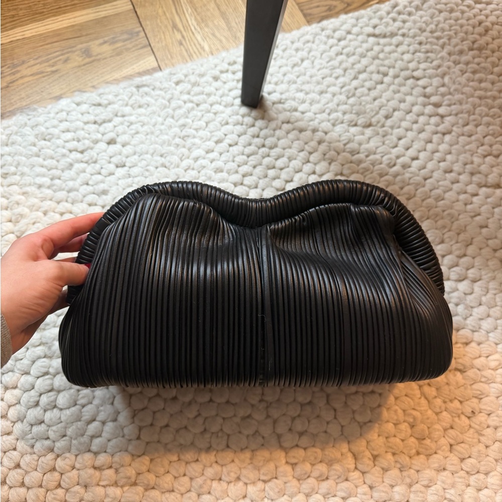 Mansur Gavriel Baci pleated lambskin leather clutch bag